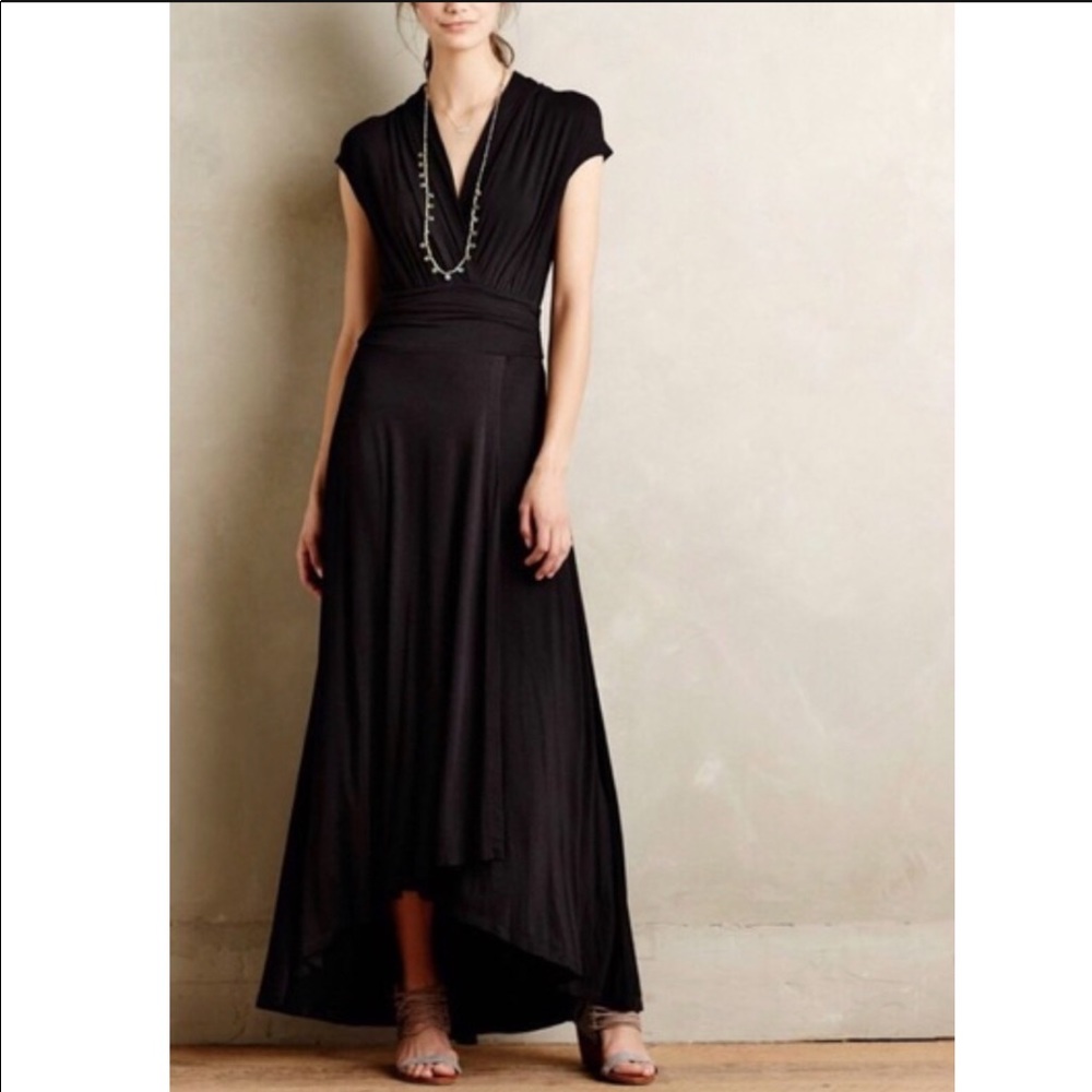 Anthropologie• Maeve Black Jersey Maxi Dress